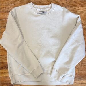 Frame Denim Men's Crewneck Sweatshirt in Light Gray/ beige